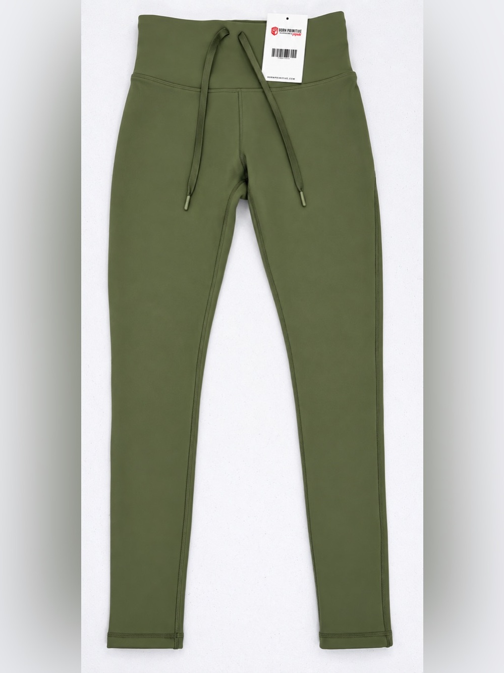 NWT Born Primitive Level Leggings, high-rise stretch fleece leggings Olive, SM